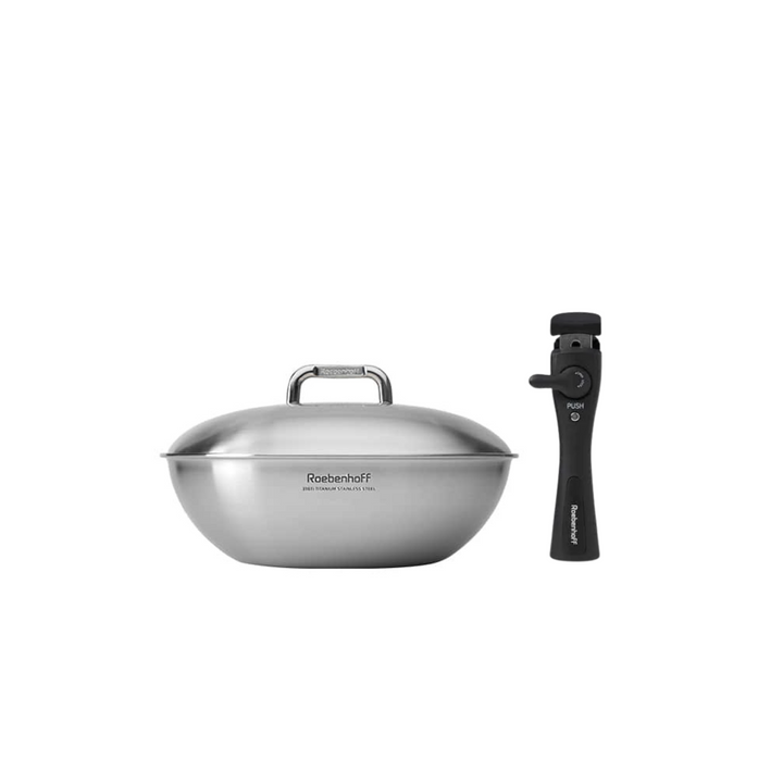 316 Ti Stainless Steel Wok 26 cm with lid