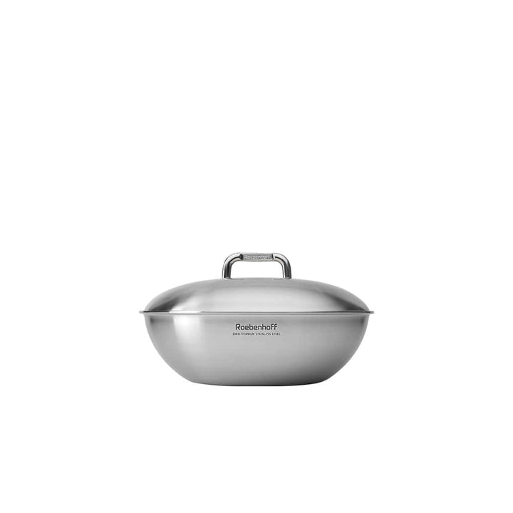 316 Ti Stainless Steel Wok 26 cm with lid