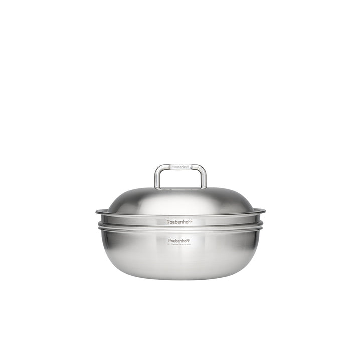 316 Ti Stainless Steel Pot 28 cm with lid and steamer