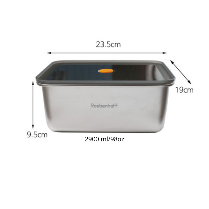 316 Stainless Steel Food Container 2900ml (Rectangle)