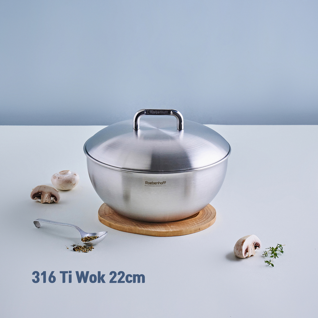 316 Ti Stainless Steel Pot 22 cm with lid
